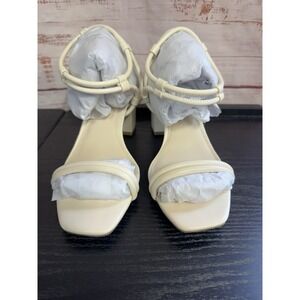 MIA TOO Women's Annelise Block 3" Heel Ankle Strap Sandals Size 11 Ivory